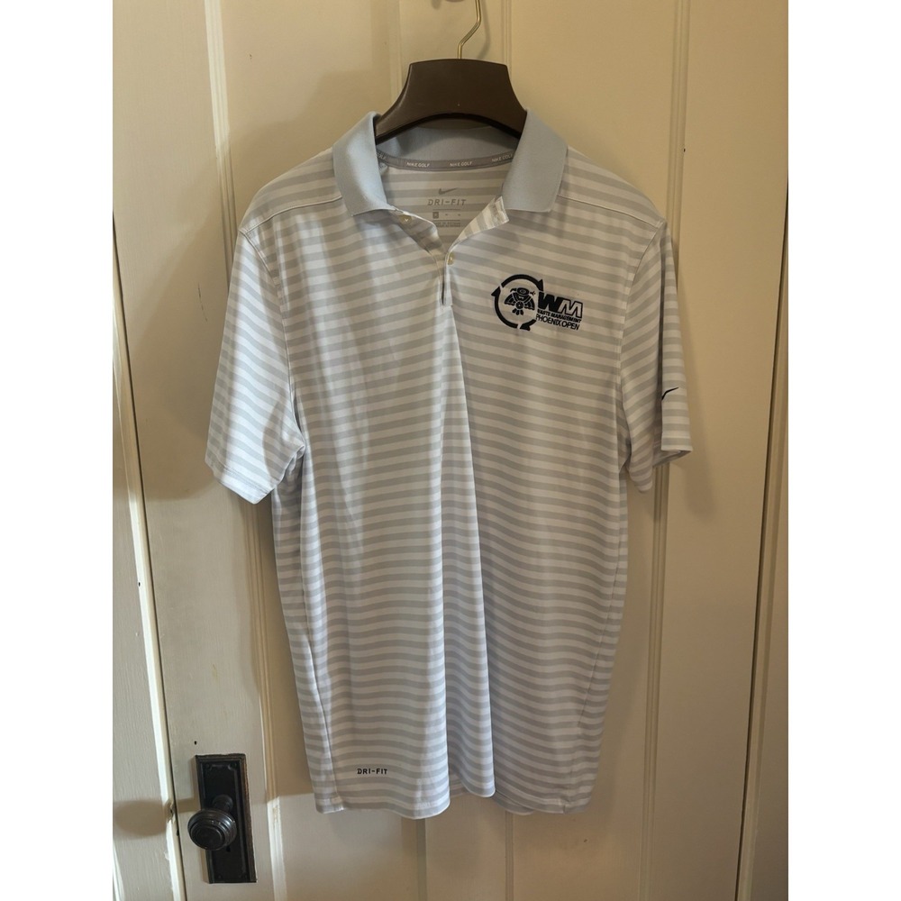 Nike Golf Dri-FIT Polo Shirt Mens Medium WM Phoenix Open TPC Scottsdale Striped‎